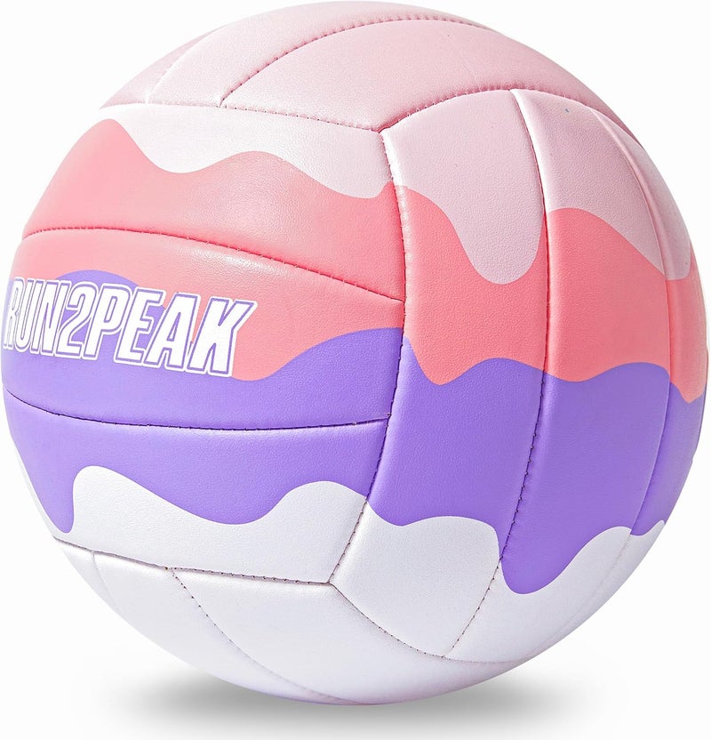 RUN2PEAK Soft Touch Volleyball Ball Gifts for Teen Girls Kids Youth Team Beginners Durable Volleyballs for Outdoor Indoor Beach Pool Water Play Official Size 5 Training Practice Volley Ball - Image 2